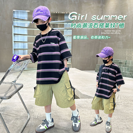 小萨贝贝&小萨贝贝&TX252032男童短袖T恤