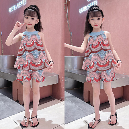 洛小米&洛小米&LXM2309款波西米亚雪纺挂脖套装