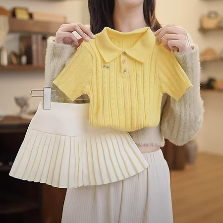灿阳童品&灿阳童品&2530夏款冰丝短袖百褶裙两件套