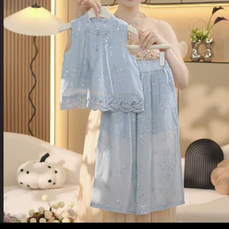 灿阳童品&灿阳童品&F2528重工刺绣亮片套装