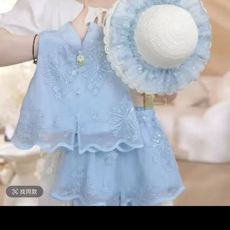 灿阳童品&灿阳童品&F2529重工国风刺绣亮片套装