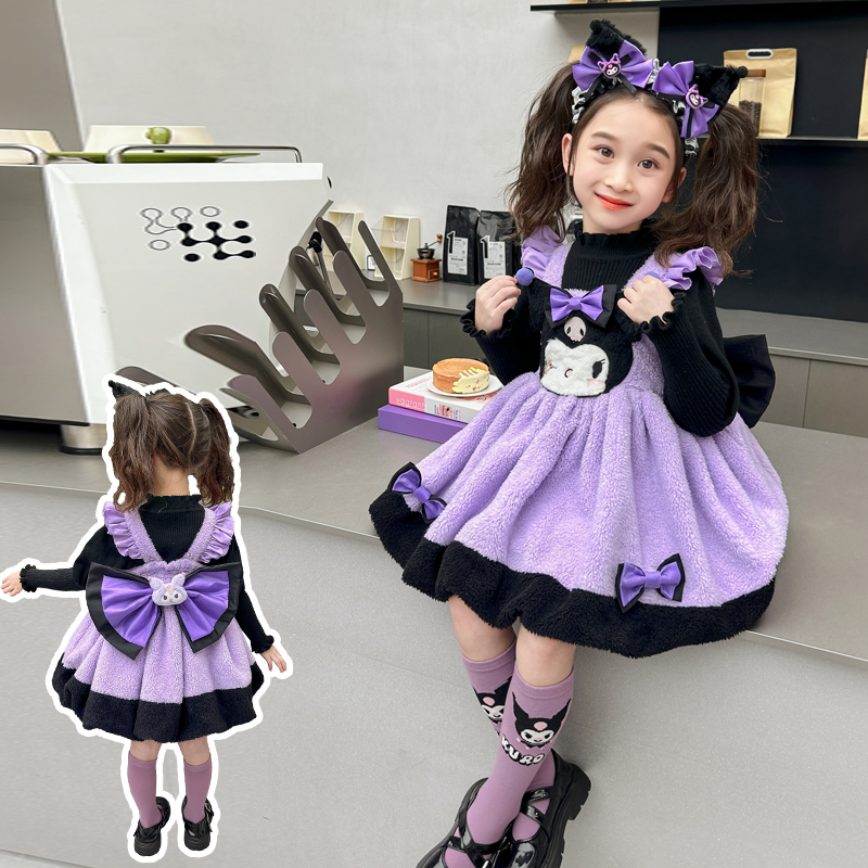 小豌豆&小豌豆&8807-毛绒库洛米洛丽塔连衣裙