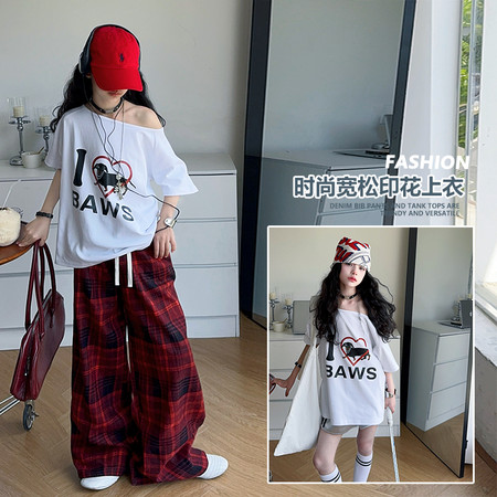 鹿可&鹿可&5220时尚印花上衣