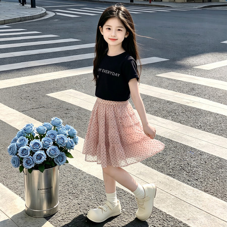 乐米&乐米&波点纱裙套装