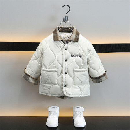 麦豆&麦豆&MD-毛呢领假两件加厚棉衣