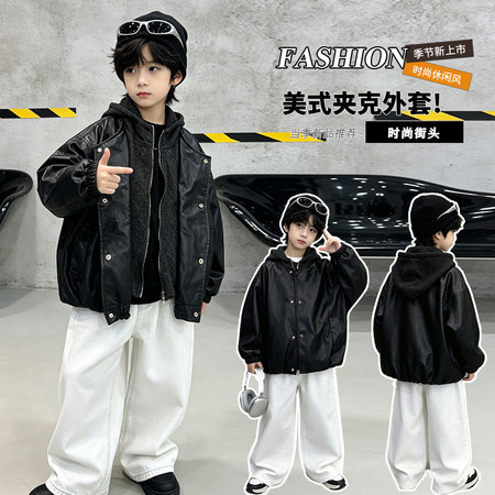 小也纵横&小也纵横&2637款假两件皮衣