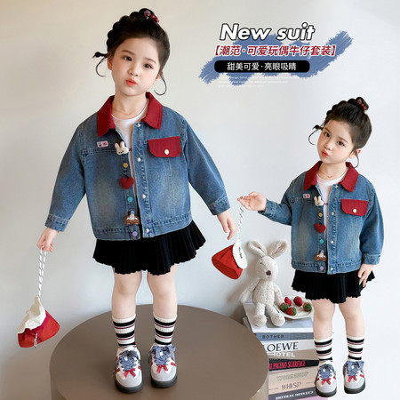 阳光BABY童装&阳光BABY童装&拼色卡通牛仔外套