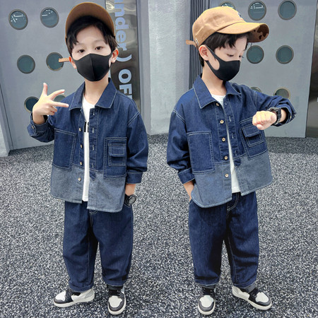 依左依右&依左依右&拼接牛仔套装