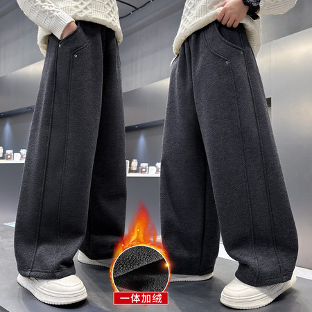 炫裤&炫裤&95款铆钉呢绒一体加绒加厚休闲卫裤