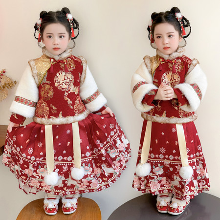 小奇奇童装&小奇奇童装&8609毛毛袖子套装