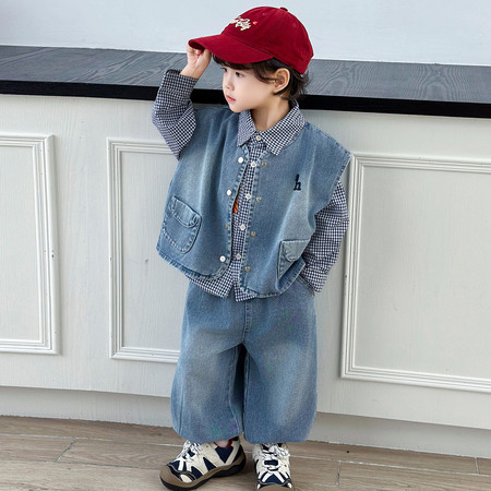 奇特衣族(HY168.潮）&奇特衣族(HY168.潮）&26A06牛仔马甲三件套