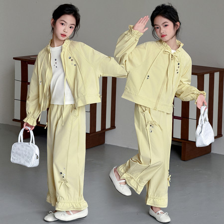 潮衣汇&潮衣汇&2606款荷叶边裤子三件套