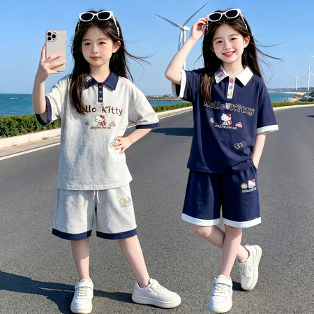 潮衣汇&潮衣汇&026226款polo衫印花套装