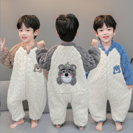 遇见兔&遇见兔&双层麻花连体衣男童图