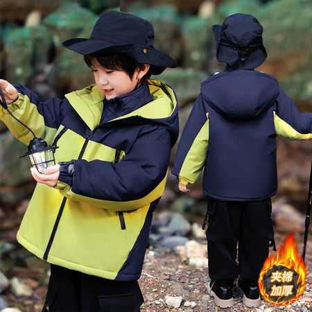 贝贝王子&贝贝王子&2555男童冬款三合一冲锋衣两件套棉衣