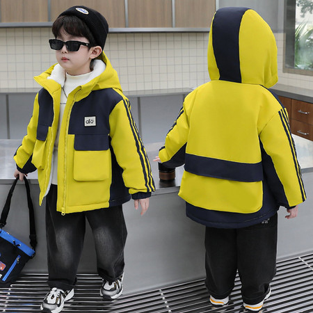 贝贝王子&贝贝王子&2547款男童拼色加绒派克服