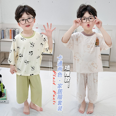 依彤蓓蓓&依彤蓓蓓&2532卡通印花七分袖套装