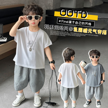 左格潮童&左格潮童&HI无袖雪花棉套装