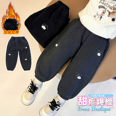 哈哈熊&哈哈熊&3只小熊加厚羊驼绒加绒卫裤