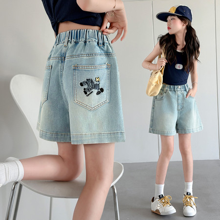 欢喜家&欢喜家&2617后袋绣花短裤