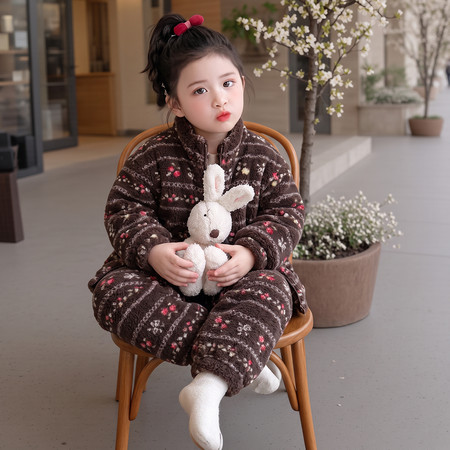 爱恰恰&爱恰恰&米粒绒碎花套装