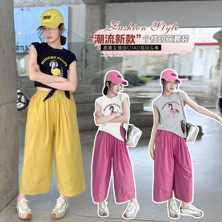娜依哆米&娜依哆米&25014腊肠狗短袖九分裤套装