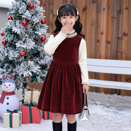 暖芽童装&暖芽童装&马甲连衣裙