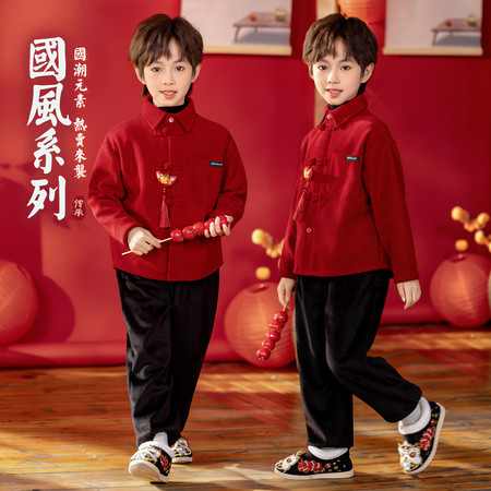 艾汉唐&艾汉唐&加绒衬衫套装