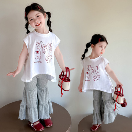 语妮童布&语妮童布&背心喇叭裤套装