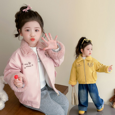 语妮童布&语妮童布&加绒绣花皮衣