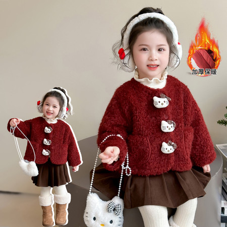 益众乐童装&益众乐童装&卡通猫咪毛毛衣