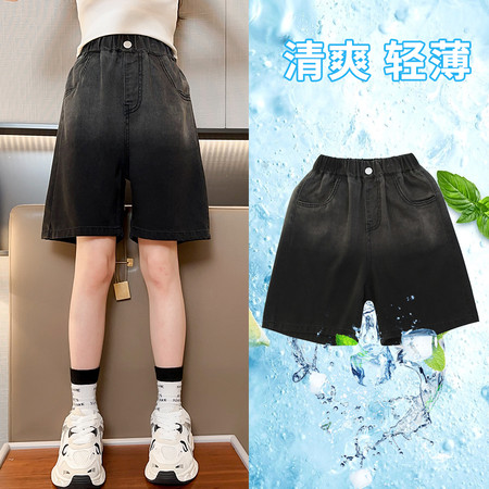 小沐猴&小沐猴&2368黑色天丝五分裤