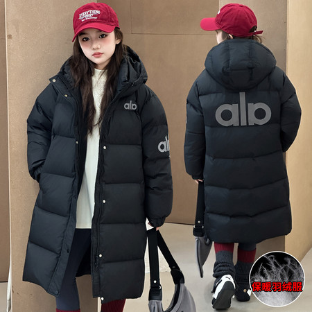 芽芽部落&芽芽部落&657长款连帽羽绒服