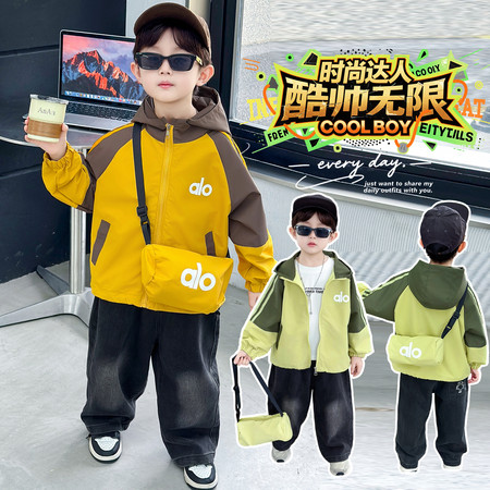 未来星服饰有限公司&未来星服饰有限公司&拉条送包包拼色外套