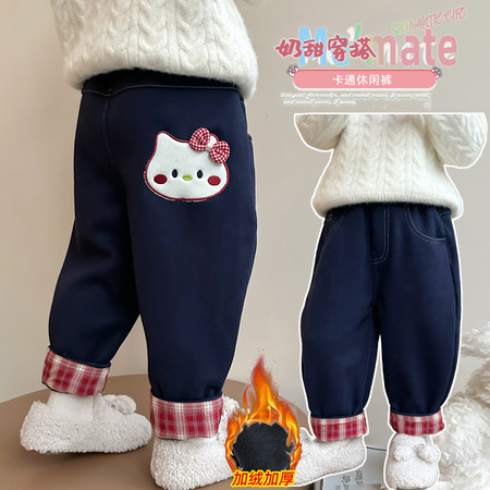 布二童装&布二童装&兔子加绒格子裤B25037