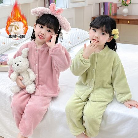 哆啦萌宝&哆啦萌宝&L109法兰绒双层纯色开衫童装