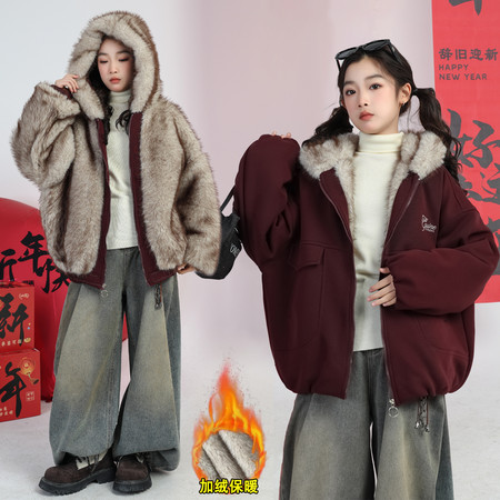 柏怡轩子&柏怡轩子&1391两面穿长毛外套