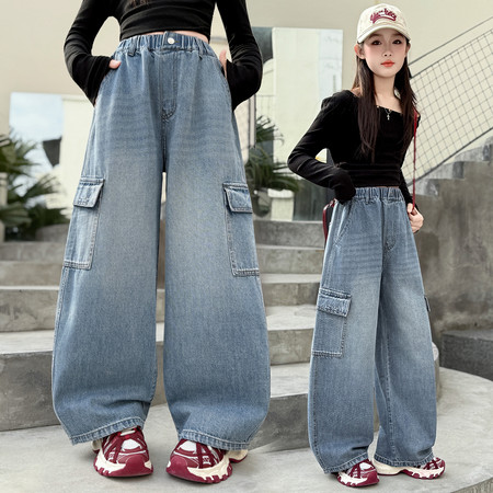 悦童缘&悦童缘&Y-2608牛仔工装裤