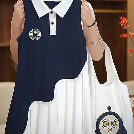 朵拉童品&朵拉童品&拼色Polo连衣裙