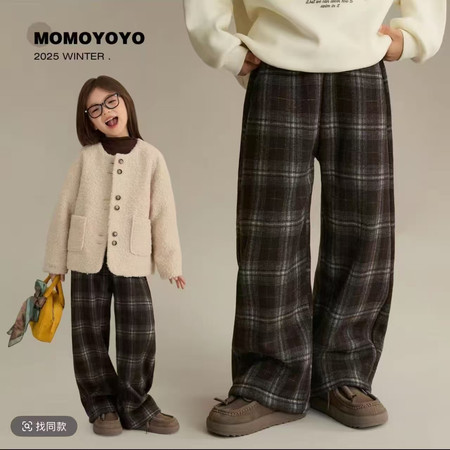 沐沐童堡&沐沐童堡&D5788-格子直筒裤