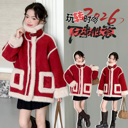 沐沐童堡&沐沐童堡&D5819款-金米貂皮毛一体年服