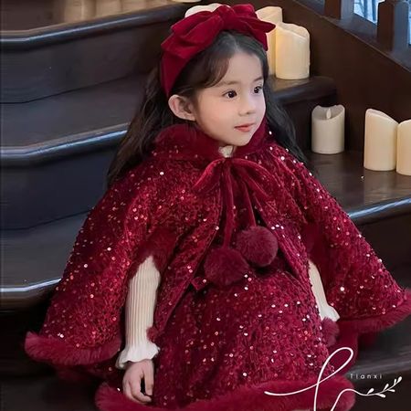 力赞娅&力赞娅&闪亮兔毛斗篷加裙子