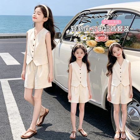 可爱美&可爱美&6642款老钱风女童套装