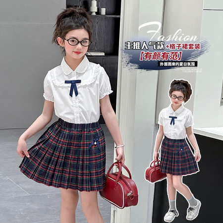卡米诺&卡米诺&2803学院风衬衫格子裙