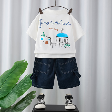 哈唯嘉&哈唯嘉&TZ25614-英文小船-加-字母布带裤