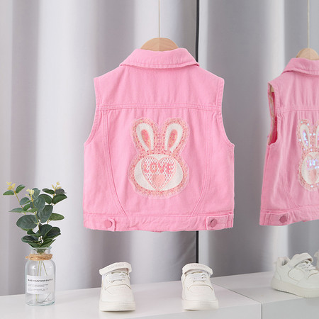 哈唯嘉&哈唯嘉&MJ25121-爱心兔头粉色马甲