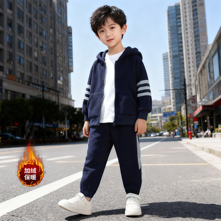 哈唯嘉&哈唯嘉&TZ25905-三条杠连帽-藏青-