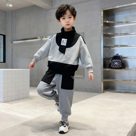 哈唯嘉&哈唯嘉&TZ25747-A字卫衣套装灰色-