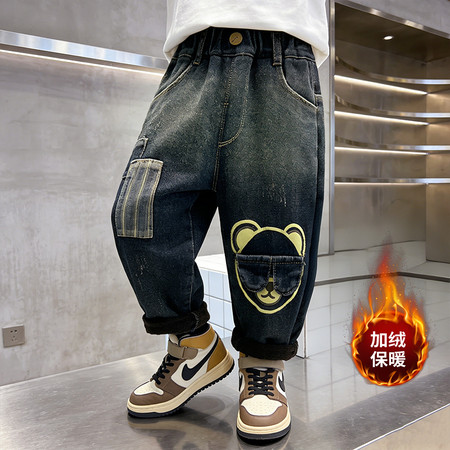 哈唯嘉&哈唯嘉&K116-萌脸小熊牛仔裤