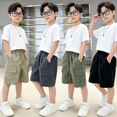 哈唯嘉&哈唯嘉&K25902-纯色工装短裤